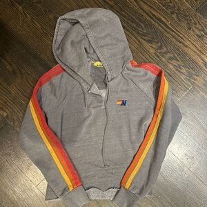 Aviator Nation slit neck pull over sweatshirt